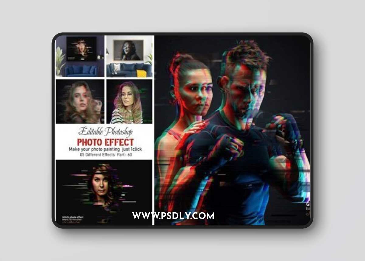 Editable Glitch Photo Effect