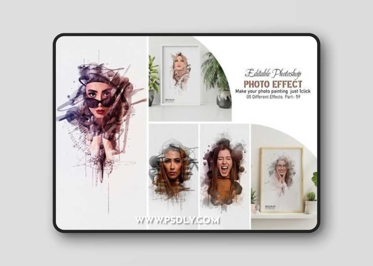 Editable Photo Watercolor Template