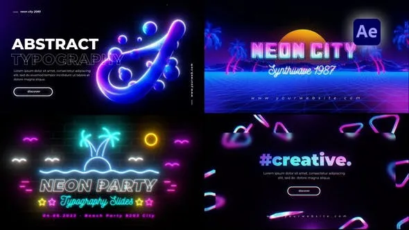 Videohive Neon Retro Typography 45506392