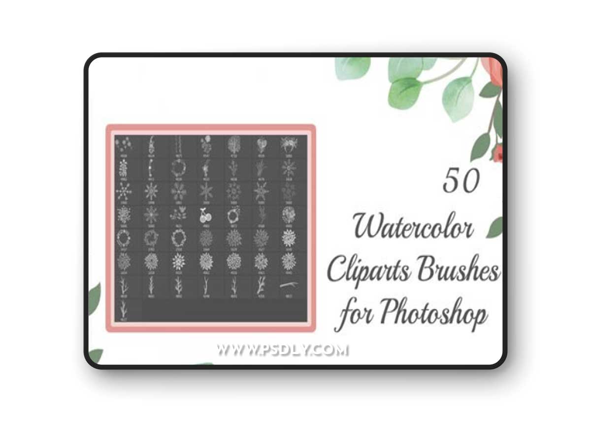 Watercolor Cliparts Brushes for Photoshop