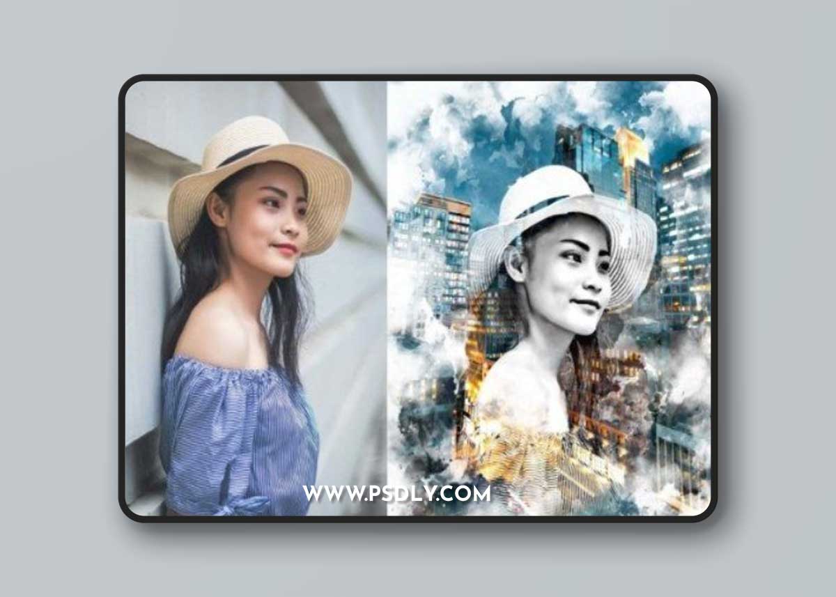 Watercolor Double Expose Effect