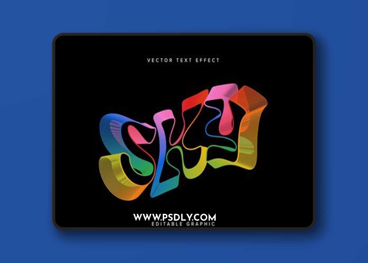 Colourful Layered Vector Text Effect Mockup ZTPWTMK