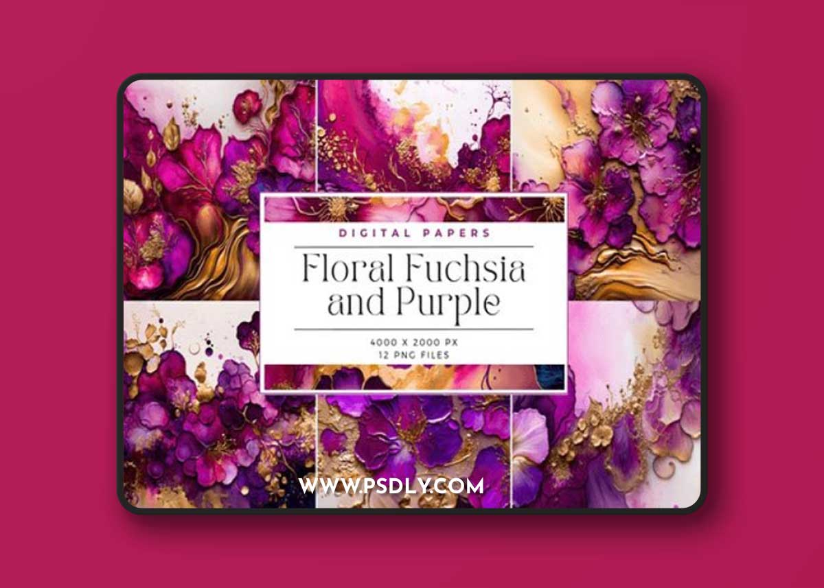 Floral Fuchsia and Purple Backgrounds