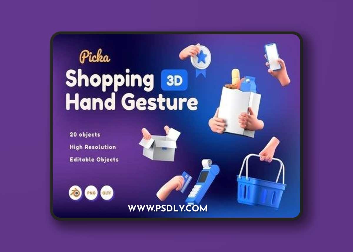 Shopping Hand Gesture 3D DXA9TCE