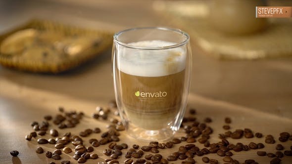 Videohive Coffee Latte Mockup Logo Opener 45999727