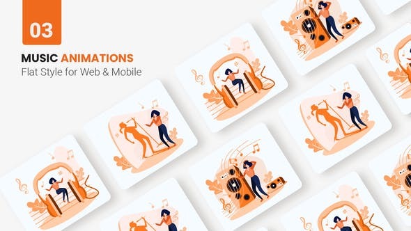 Videohive Music App Animations - Flat Concept 46280594