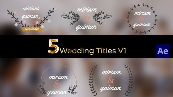 Videohive Wedding Titles Leaf labels Pack 01 46199746
