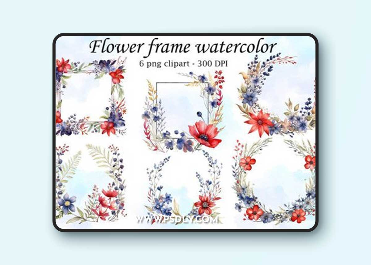 Watercolor Wildflowers PNG Clipart Collection
