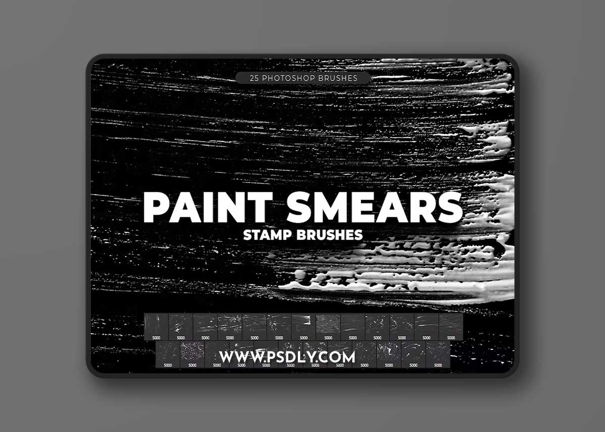 25 Paint Smears Photoshop Brushes GHR4PMN