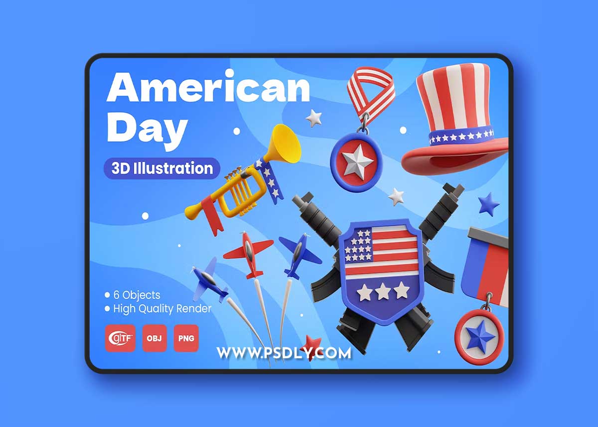 American Day 3D Illustration A3NEE75