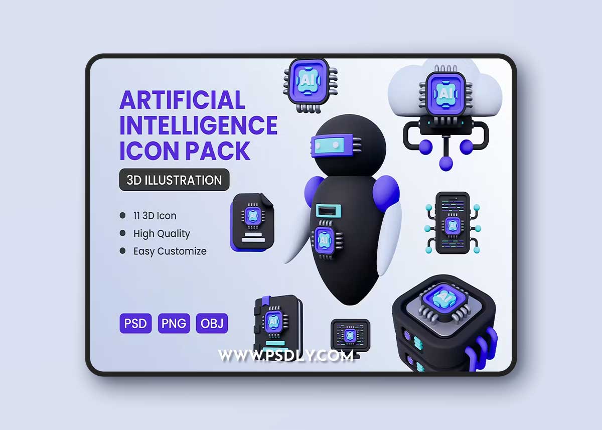 Artificial Intelligence 3D Icon 7LBBVW4