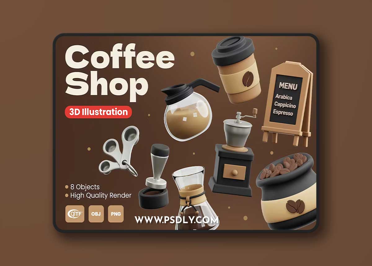 Coffee Shop 3D Illustrations UH4ZSBW