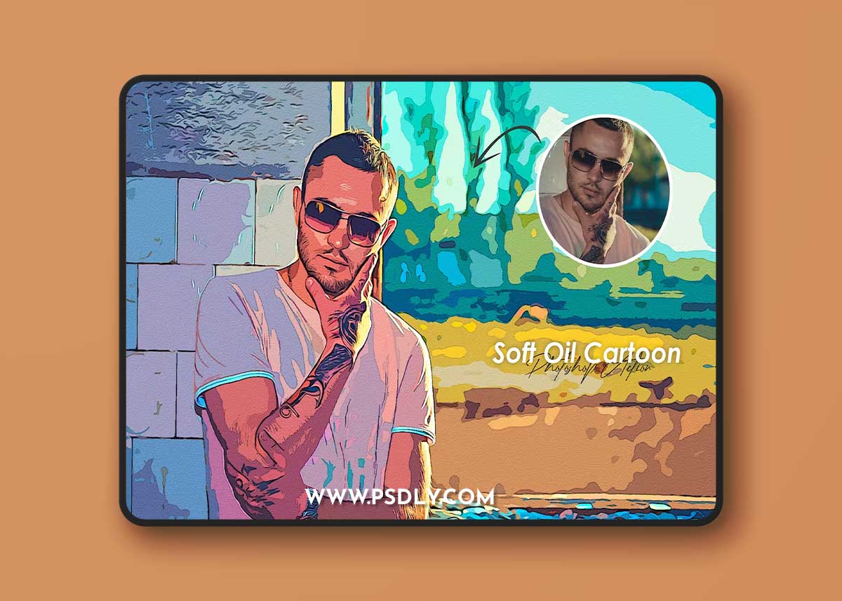 Soft Oil Cartoon Photoshop Action P2324H6