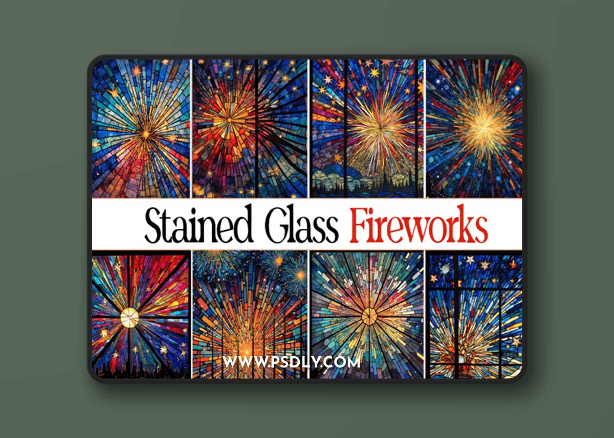 Speckled Glass Fireworks Backgrounds