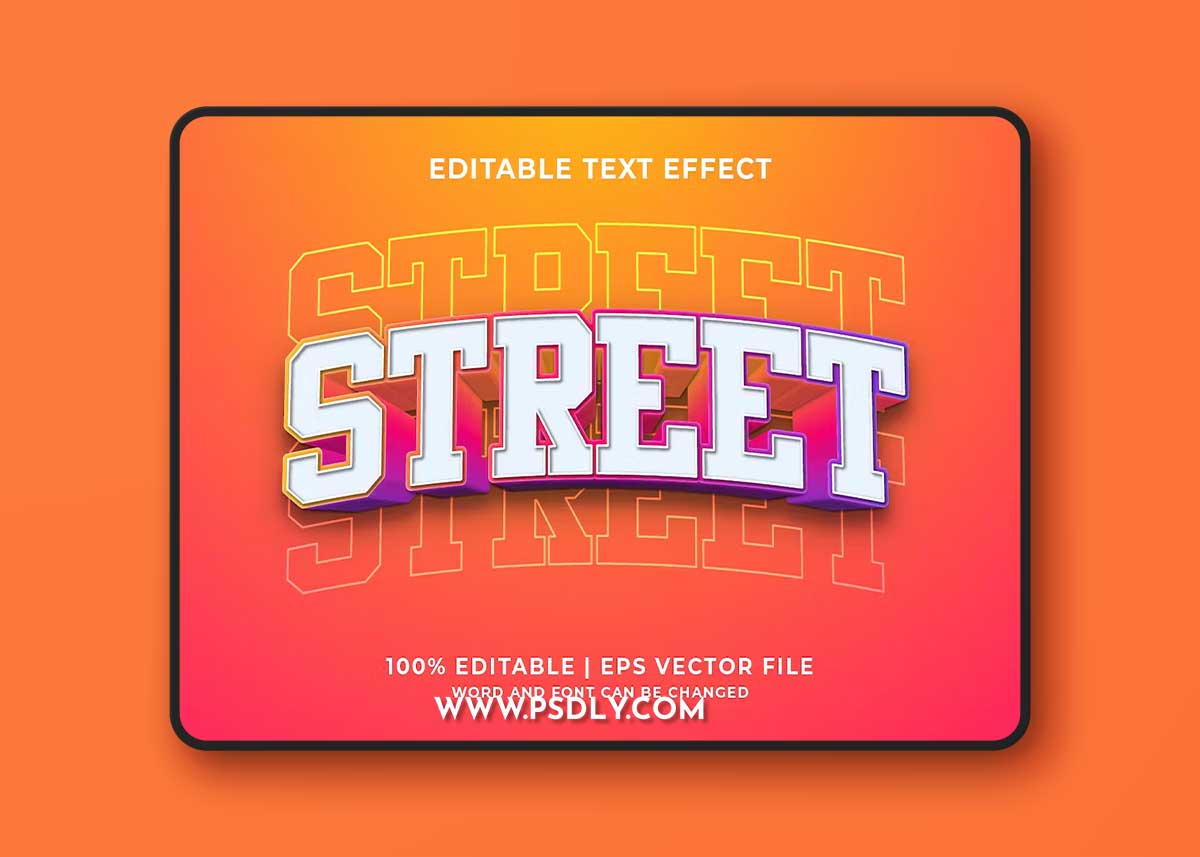 Street 3d Vector Editable Text Effect 7CYSUDK