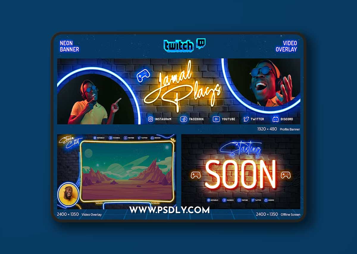 Twitch Gamer – Neon Kit DFDJN44