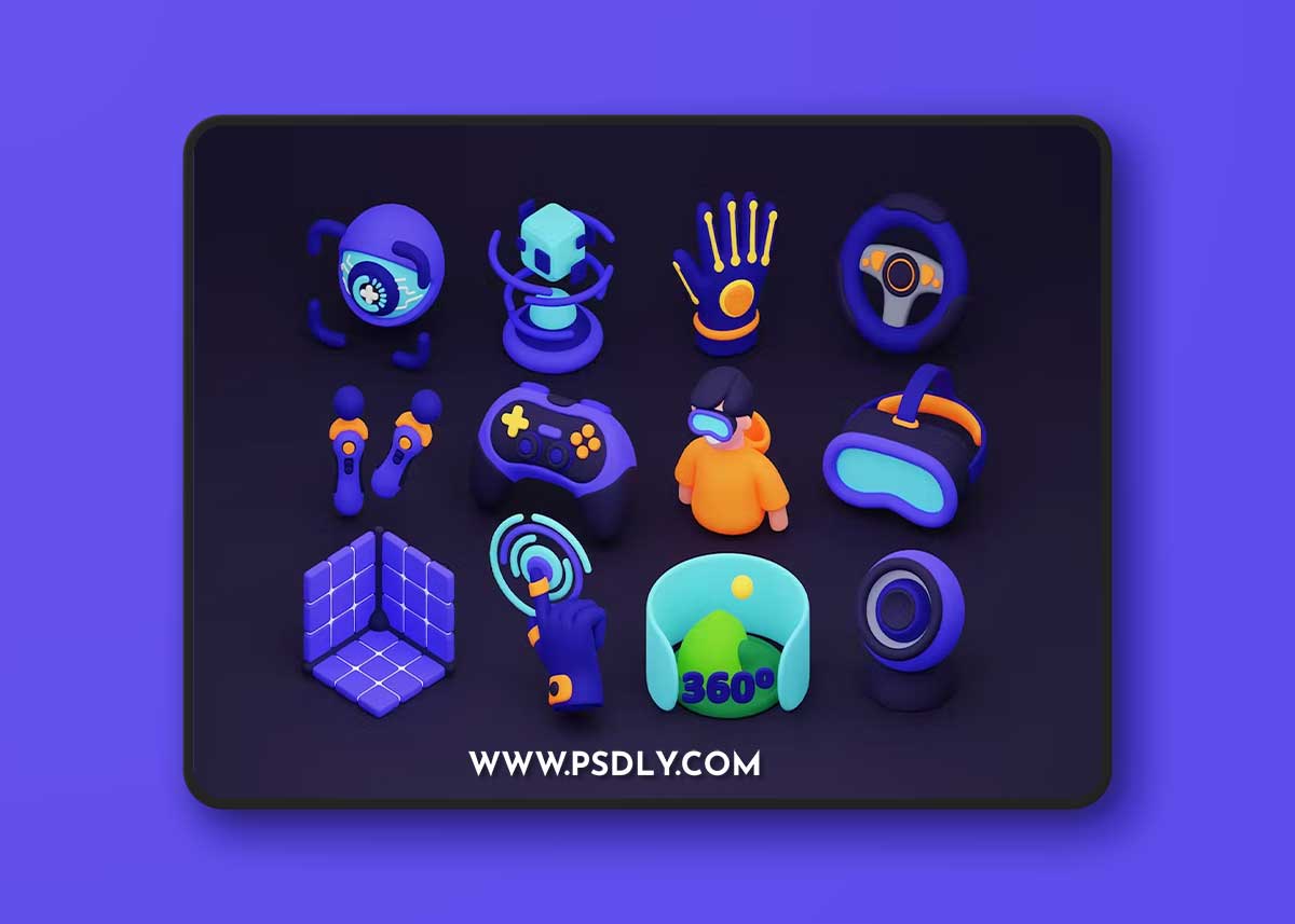 Virtual Reality 3D Icons 5HD3TUU