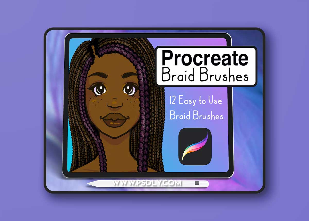 Braid Hair Brushes for Procreate (Easy Braids) NEF86KS