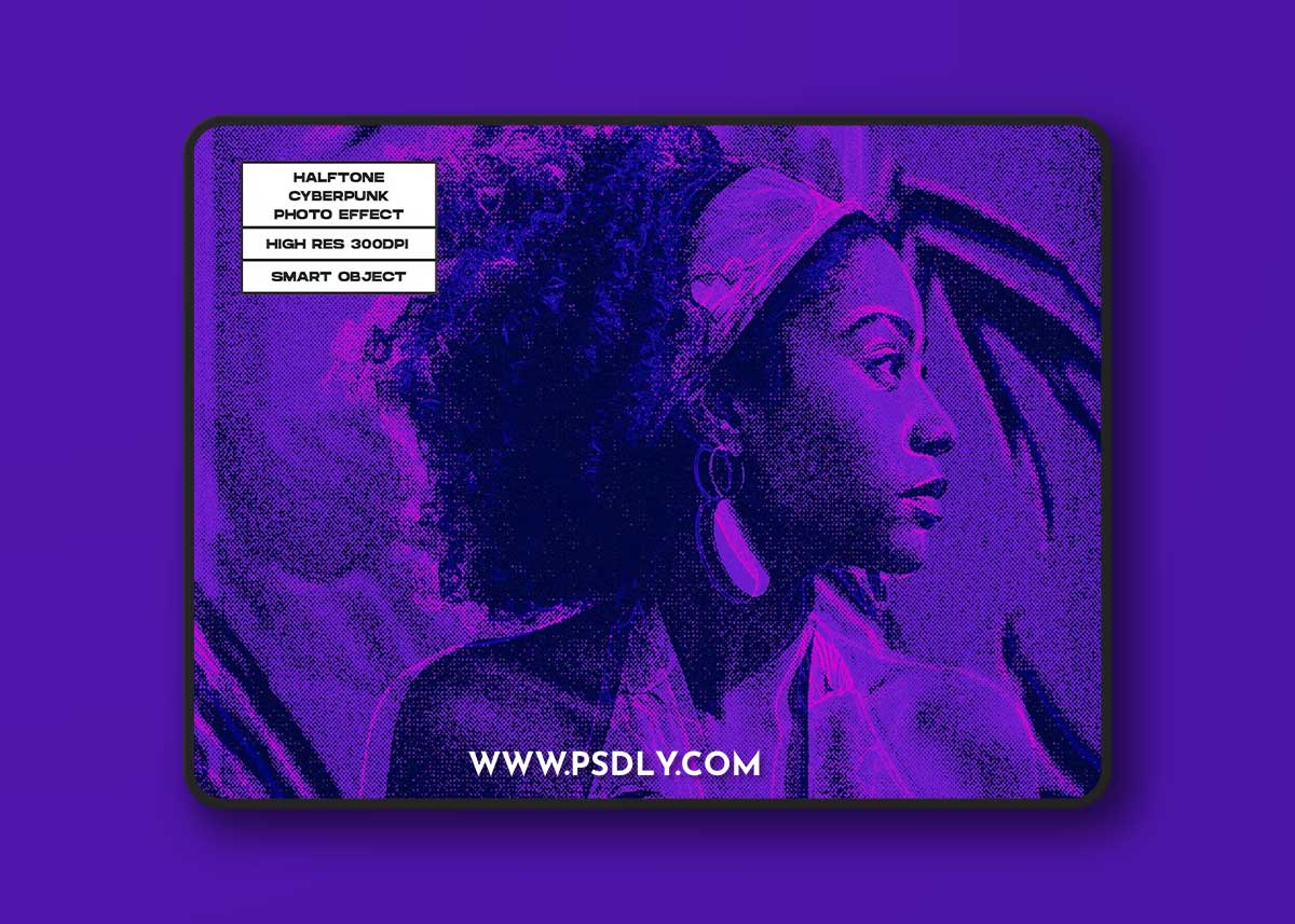 Halftone Cyberpunk Photo Effect 6E7QTWA