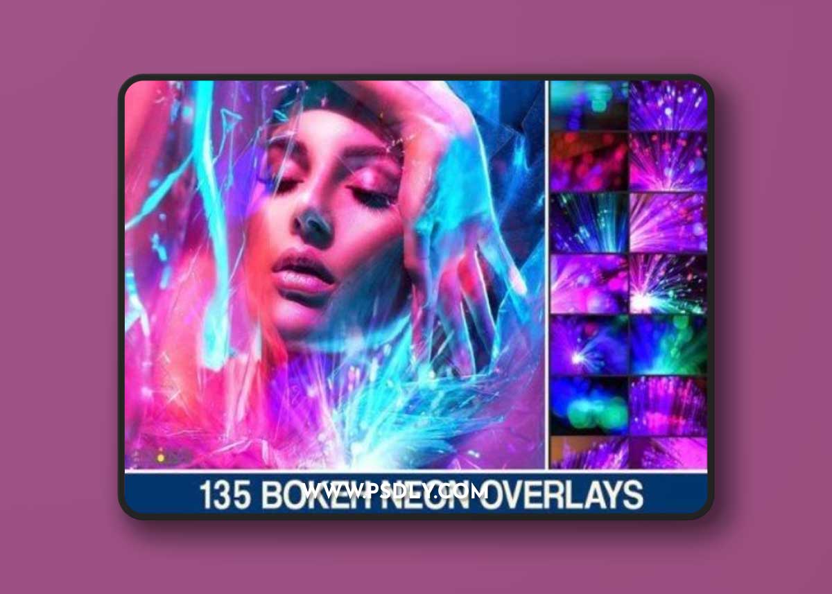 Neon Bokeh Overlays Textures Backgrounds