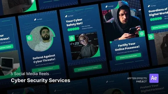 Videohive Social Media Reels - Cyber Security Services After Effects Template 47637854