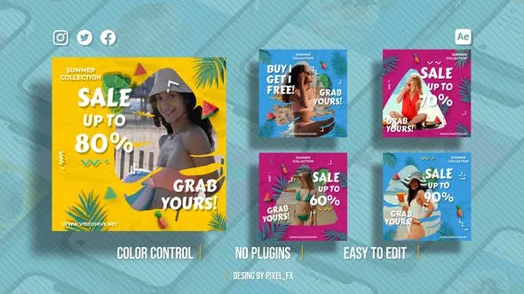 Videohive Summer Sale Instagram Posts 46527296