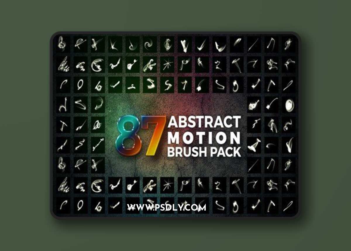 87 Abstract Motion Brush Pack JKQSMU