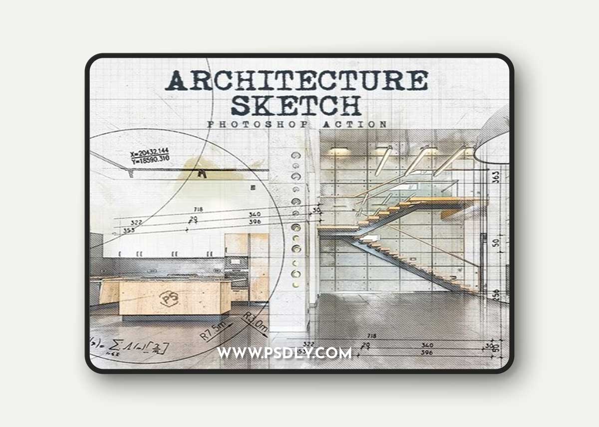 Architecture Sketch Action for Photoshop