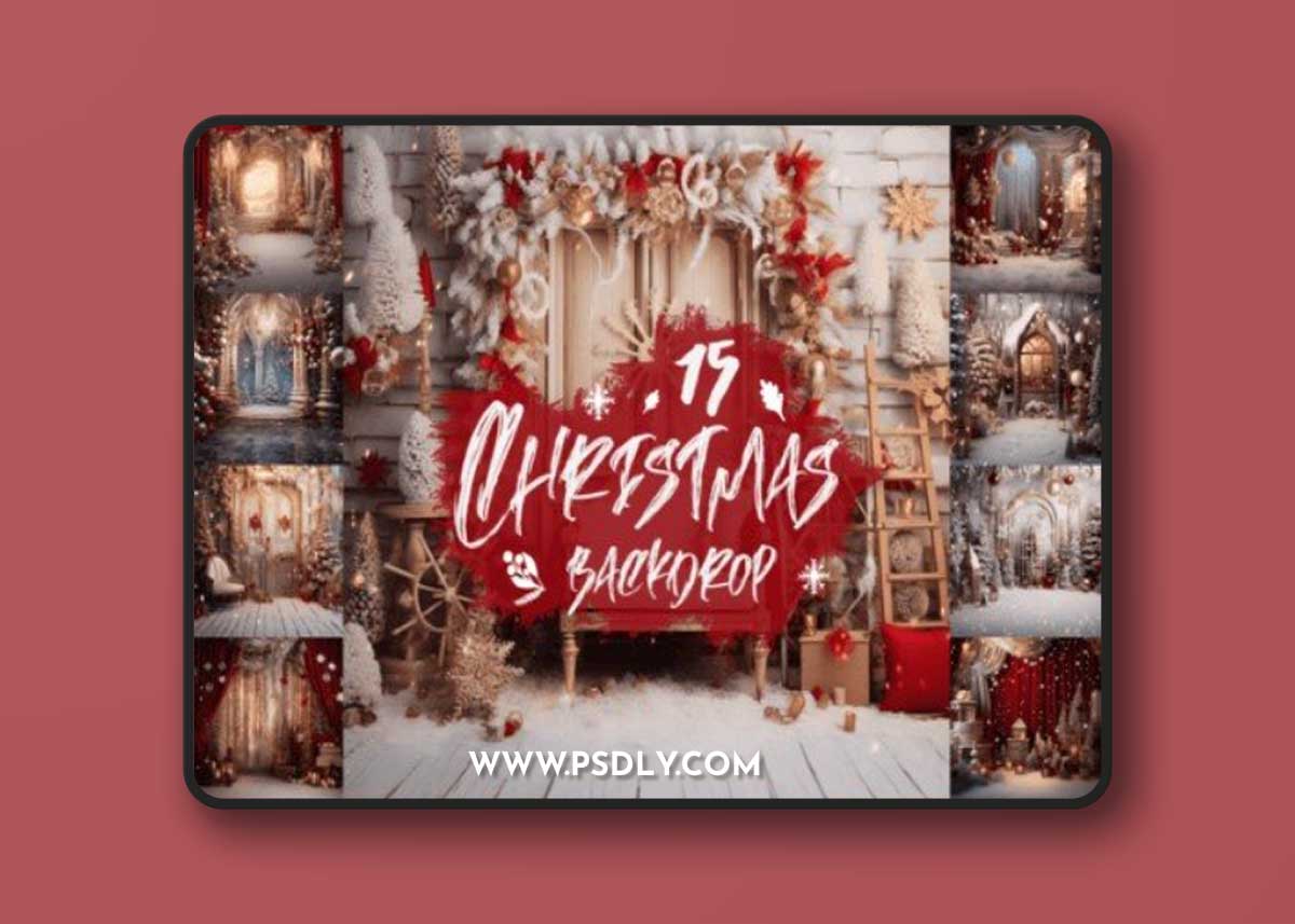 Cozy Christmas Digital Backdrop Bundle