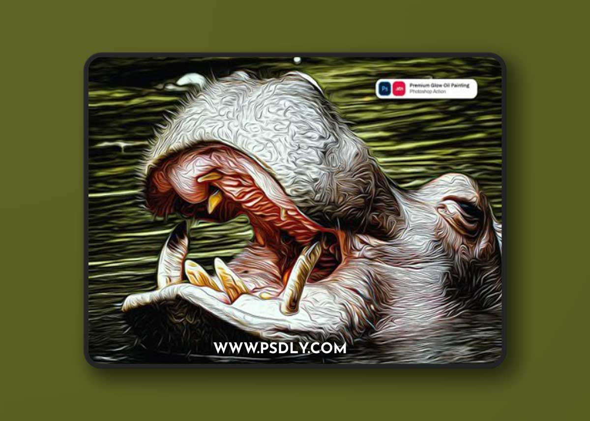 Glow Oil Painting Action for Photoshop