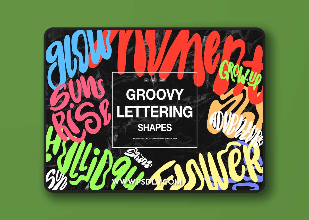 Groovy Lettering Shapes KJ73CTE