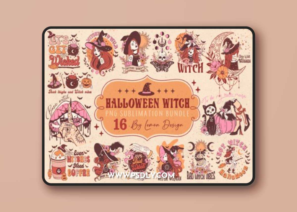 Halloween Witch PNG Sublimation Bundle