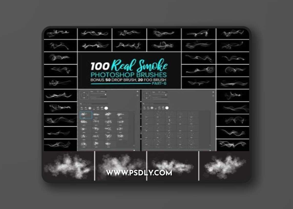 Real Smoke Photoshop Brushes Bundle
