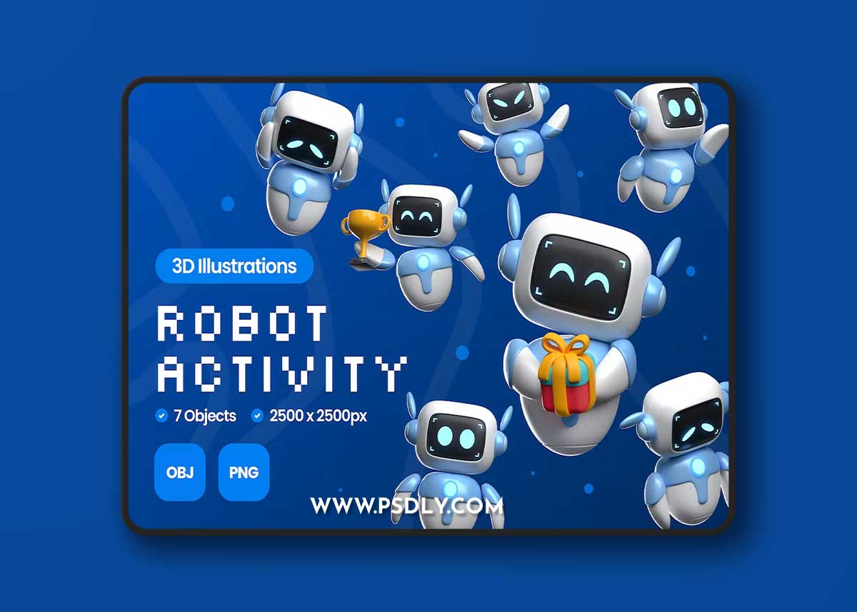 Robot Activity 3D Illustrations WC64DSS