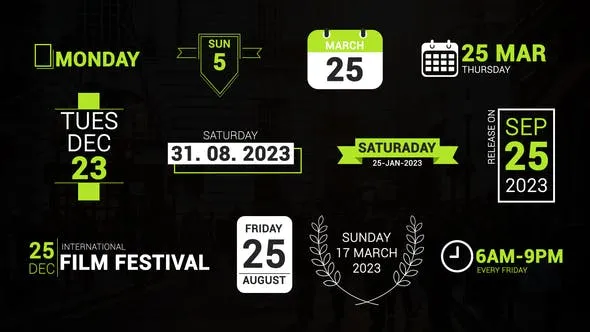 Videohive Time & Date Titles 48065810