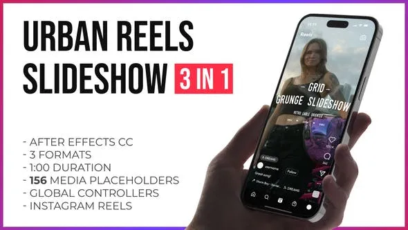 Videohive Urban Grunge Grid Slideshow Reels and Stories 47710248