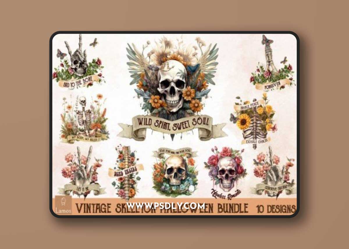 Vintage Skeleton Halloween Bundle 2