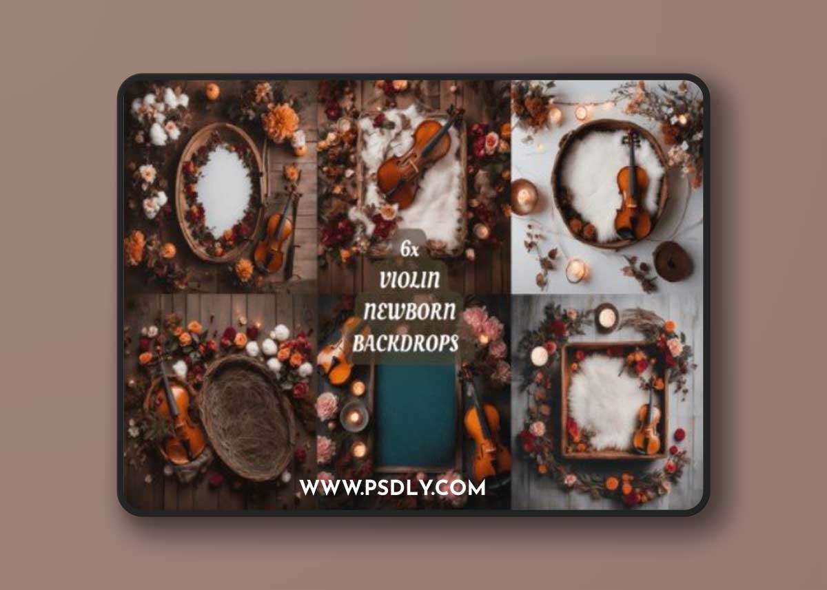 Violin Newborn Digital Backdrop