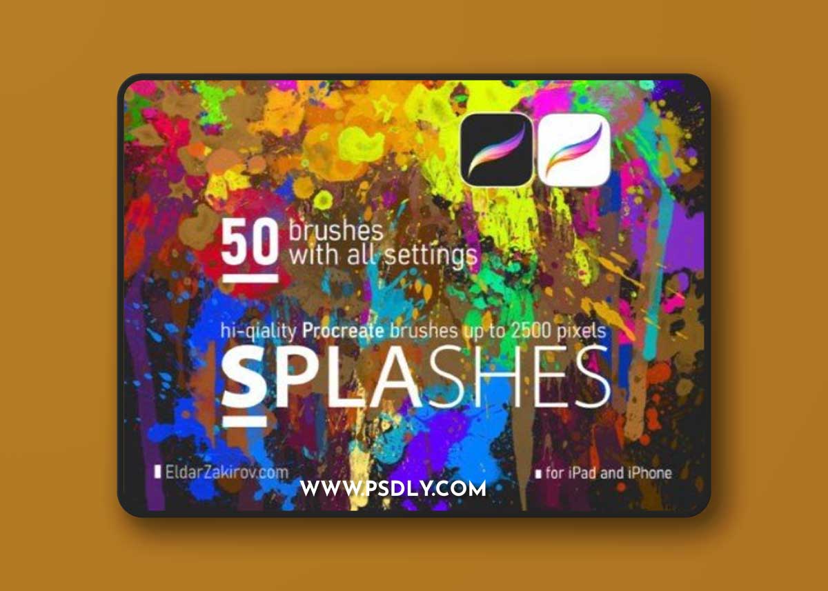 50 Hi-Res SPLASHES Brushes for PROCREATE
