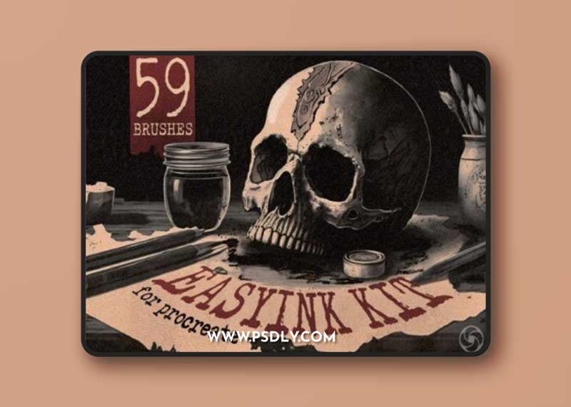 59 Easy Ink Brushes for Procreate