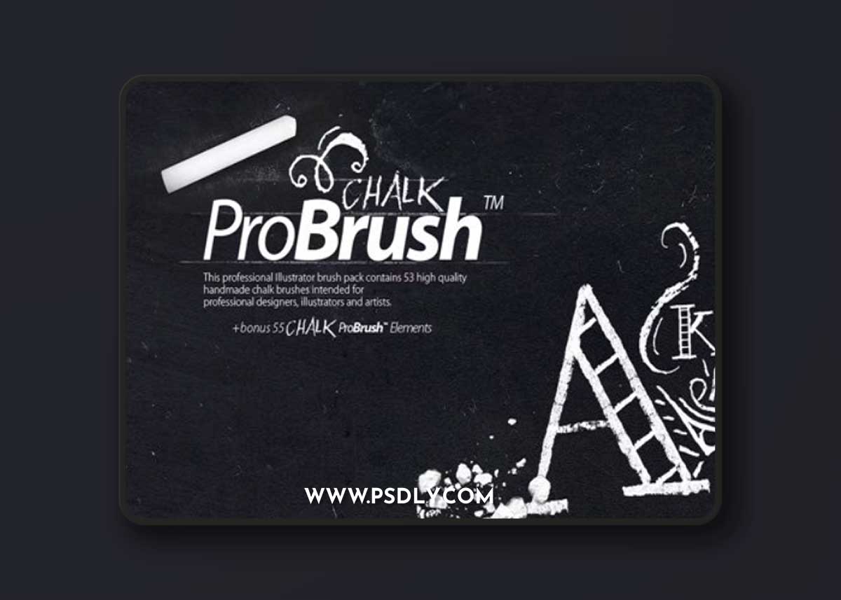Chalk ProBrush + Bonus Chalk Elements for Illustrator