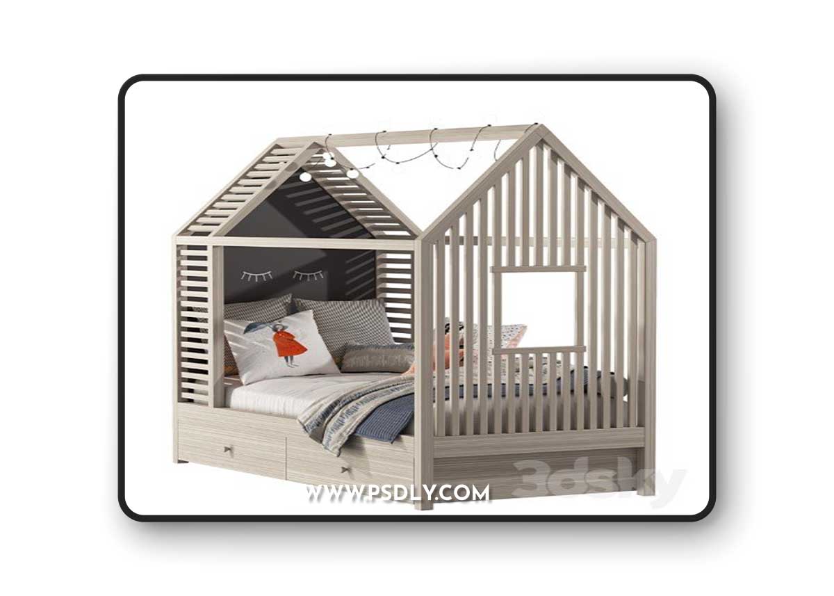 Children's bed in the form of a house 3
