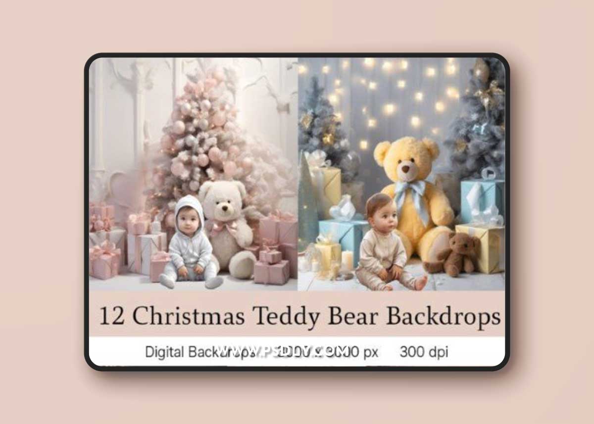 Christmas-Teddy-Bear-Backdrops