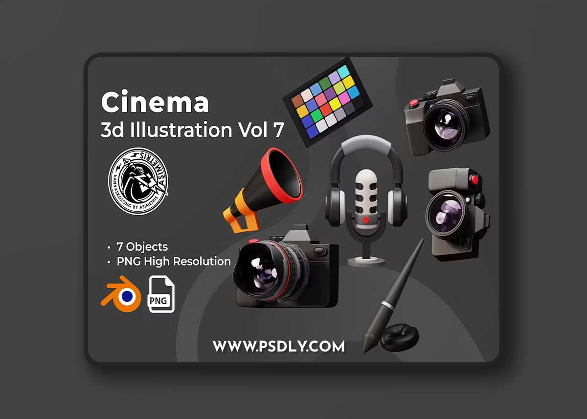Cinema 3D Icon Illustration V2 S6PWXZG