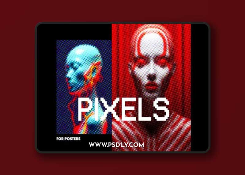 Colorful Pixels Poster Photo Effect