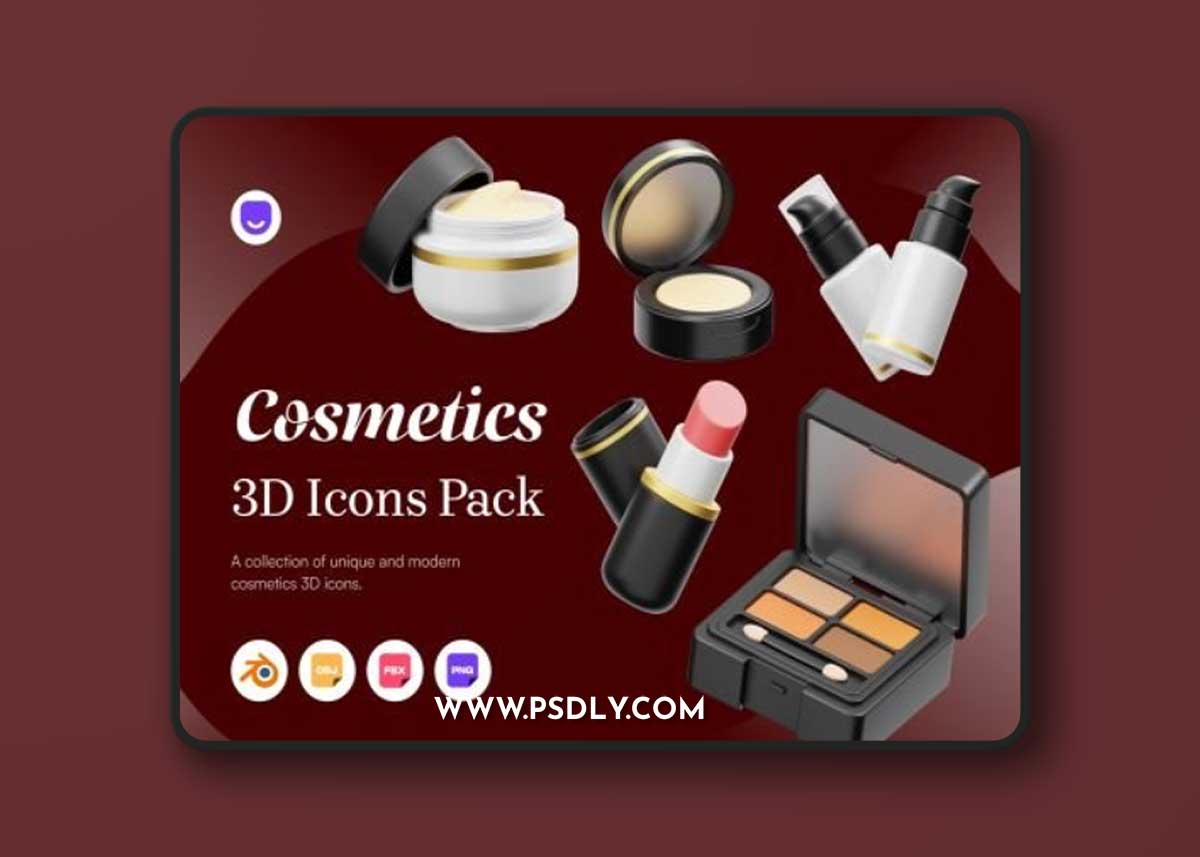 Cosmetic Products 3D Icon Ui8.net