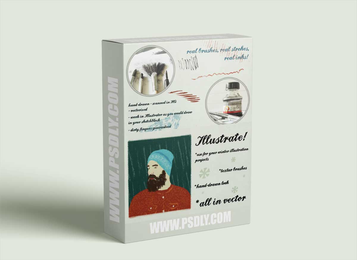 Dry Ink Brushes for Adobe Illustrator vol.2