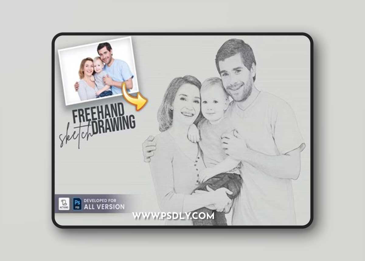 Freehand Drawing Sketch Photoshop Action