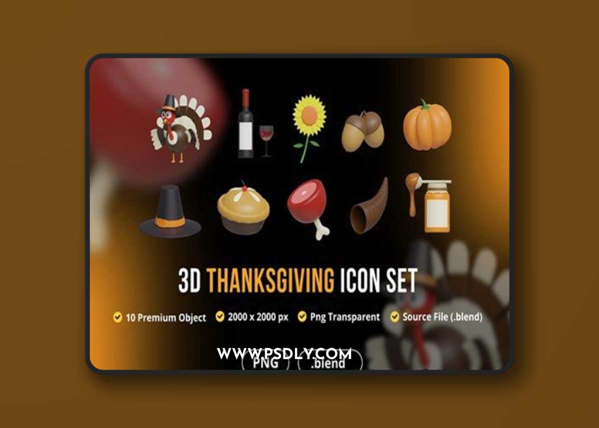 Thanksgiving 3d Icon Set Y3YSTR3