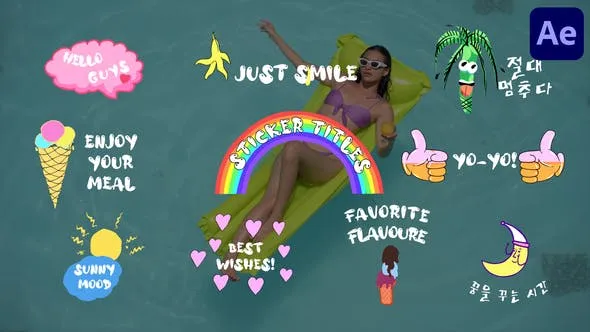 Videohive Colorful Sticker Titles for After Effects 48812756